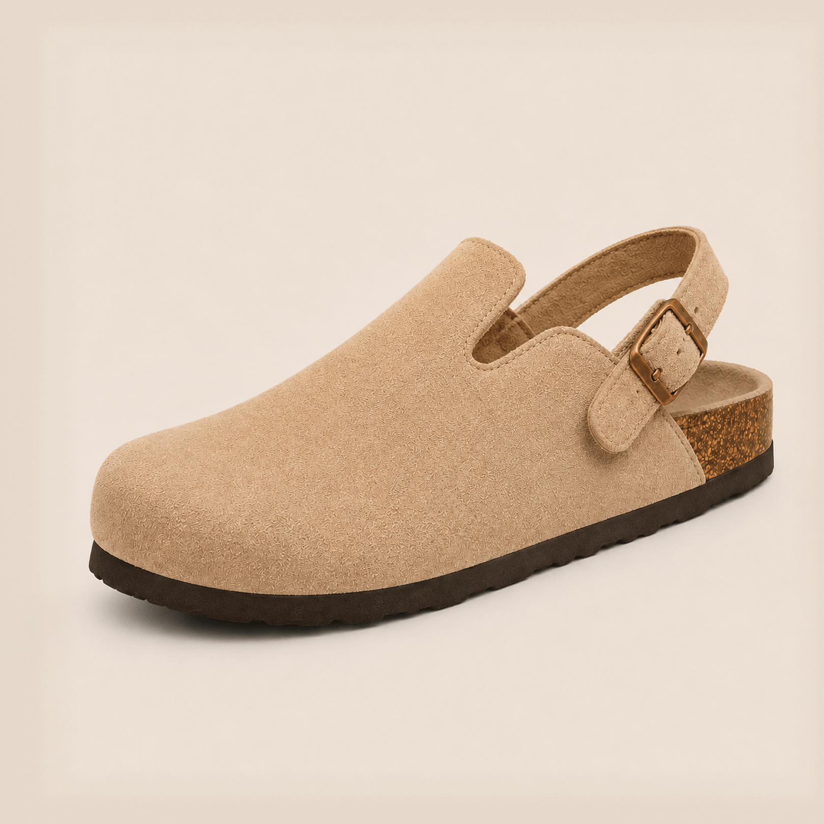 Genuine Suede Backstrap Clogs by Qomfort